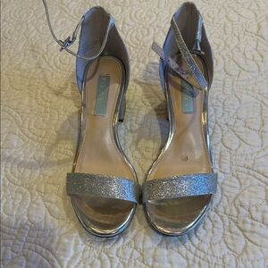 Betsy Johnson Silver Glitter Heels